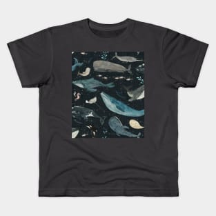 Whale song (charcoal) Kids T-Shirt